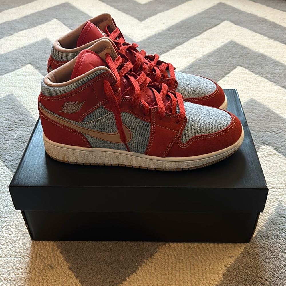 Jordan Kids Sneakers Red and Gray